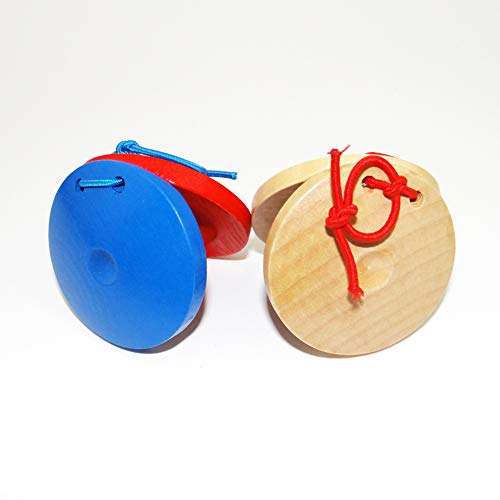 Castanet Toy, Woo-den Castanet Clapper Percussion Musical Instrument Education Kids Toy Gift Wood Color One Size 5