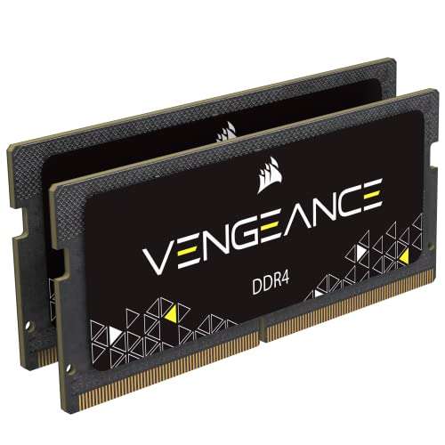 Corsair Vengeance Performance SODIMM Memory 16GB (2x8GB) DDR4 3200MHz CL22 Unbuffered for 8th Generation or Newer Intel Core i7, and AMD Ryzen 4000 Series Notebooks Black 2