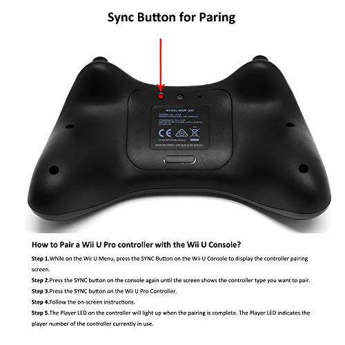 CuleedTec Black Classic Wireless Pro Controller Game Controller Gamepad Joypad Remote for Wii U 4