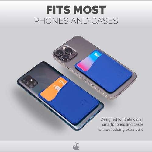 Wallaroo Premium Leather Cell Phone Wallet Stick On - Android and iPhone Wallet and Card Holder for Women and Men - Durable with Non-Slip Lining Secures Up to 3 Cards 5