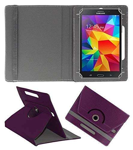 Hello Zone with Free Sim Adapter Kit Micromax Funbook Mini P410i Tablet 360� Rotating 7� Inch Flip Case Cover Book Cover -Purple