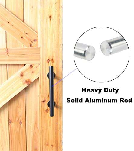 Heavy Duty Barn Door Handle Set, Large Rustic, for Gates Garages Sheds Furniture (Aluminum 12" Handle) 3