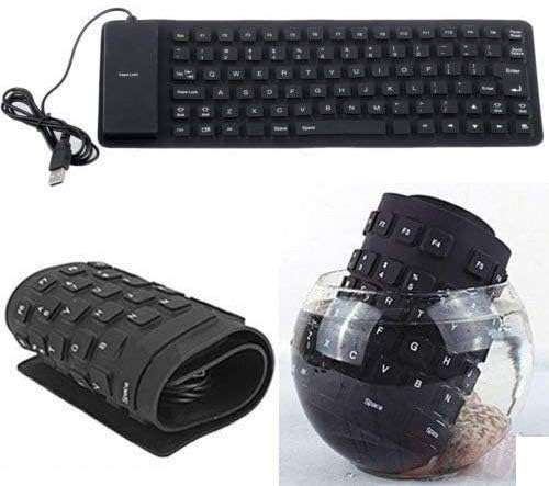 TOKEZO 85 Keys Silicone Keyboard, Foldable Silicone Keyboard Fully Sealed Design Lightweight Portable Silent Soft USB Wired Silicone Keyboard for Desktop Computer PC Laptop 1