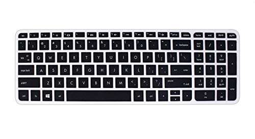 Saco Chiclet Keyboard Skin for HP 15-AY503Tu 15.6-inch Laptop (Core i5-6200U/4GB DDR4L /1TB /Window 10) Turbo Silver -Black with Clear