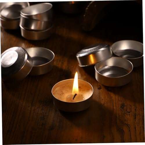 Milisten 200Pcs Aluminum Tea Light Candle Cups Empty Tins for Candle Making DIY Wedding Party Home Decoration Silver 2