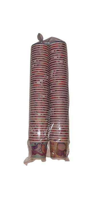 AB Enterprises Paper Disposable Tea/Coffee Cups, Set of 100 pcs, 55 ml - Multicolor Printed (5)