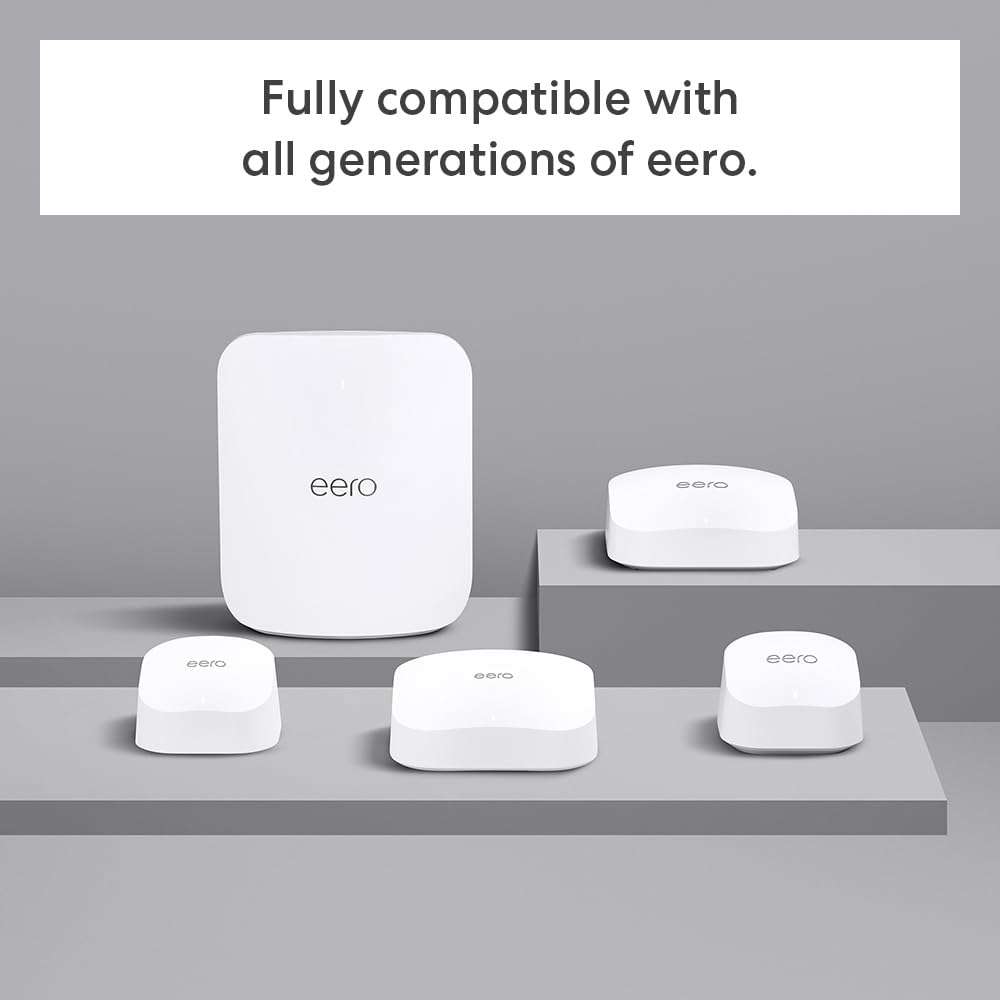 Introducing Amazon eero 7 dual-band mesh Wi-Fi 7 router (newest model) - Supports internet plans up to 2.5 Gbps, Coverage up to 6,000 sq. ft., 3-pack 6