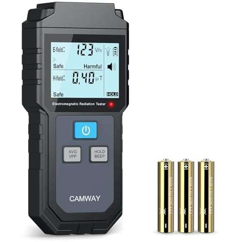 CAMWAY EMF Meter, Electromagnetic Field Radiation Detector Handheld Mini Digital Backlight LCD EMF Detector Sound and Light Alarm for Home EMF Inspections, Office, Outdoor 1