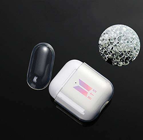 BTS Airpods Case Cute Clear Protective Cover Skin with Keychain for Girls BTS Merch Compatible with Apple Airpods 1&2 4
