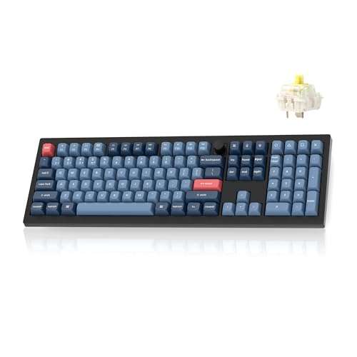 Keychron V6 Max Wireless Custom Mechanical Keyboard, 2.4 GHz Bluetooth QMK Full-Size Layout RGB with Hot-swappable Gateron Banana Switch Compatible with Mac Windows Linux 1