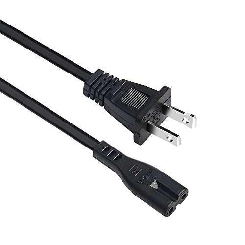 AC Power Cable 2 Prong Plug Cord Compatible with Samsung Philips Toshiba LG Sony Sharp Panasonic LED Flat TV Sky Box Sky Plus+ HD Box 4