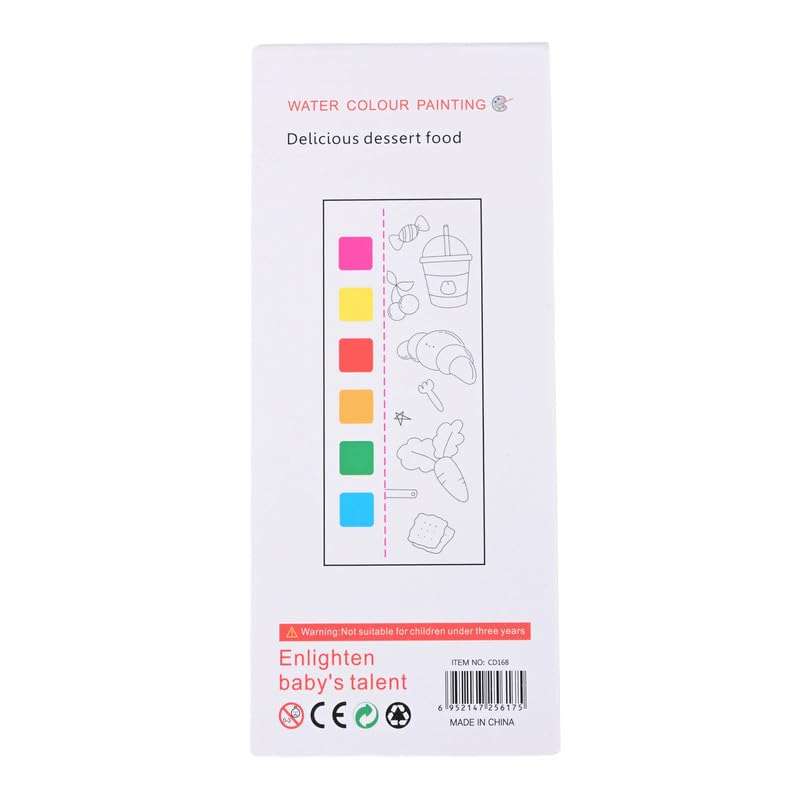 Sassyvilla Watercolor Painting Books for Beginners, Pocket Painting Book 20 Sheet with 1 Paint Brush,Painting Fun Activity Books for Kids and Children, Watercolor Magic Paint Book 6