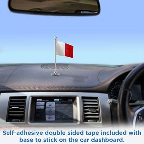 The Flag Corporation Kerala Congress (M) Car Dashboard Flag 2in x 3in With A Plastic Liquid Chrome Base 2