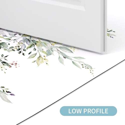 Gibelle Eucalyptus Leaves Bath Mat Rug Super Absorbent Quick Dry Thin Bathroom Rugs Fit Under Door Non Slip Rubber Backed Bathroom Floor Mat for in Front of Bathtub Sink Shower (20"x32", Sage Green) 4