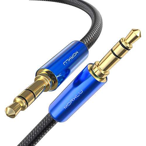 Morxlu Aux Cable 4ft [Hi-Fi Sound], 3.5mm Auxiliary Audio Cable Nylon Braided Aux Cord Male to Male Aux Cord for Car Stereo, iPhone, iPod, iPad, Headphone Lead for Sony, Beats 1