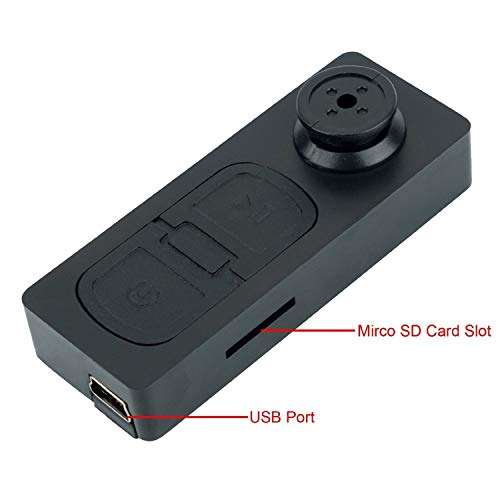 i-Keeper Secret Spy Camera Wired HD Audio and Video Recorder with 720p Vedio Quality Hidden Mini Secret Cam in Button Shape DVR Small Portable Updated Mini Spy Button Cameras with SD Card Slot Up to 32GB Support22 (Black) 5
