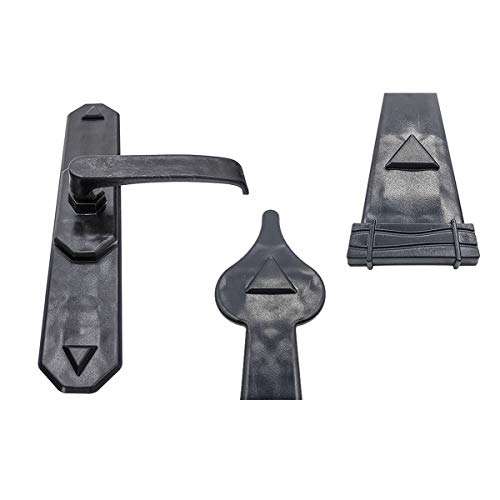 SANKEYTEW Garage Door Magnetic Decorative Hardware Kit, 4 Hinges 2 Handles Door Carriage Accents for 1 Car Garage, Strong Magnets, Color Black 5