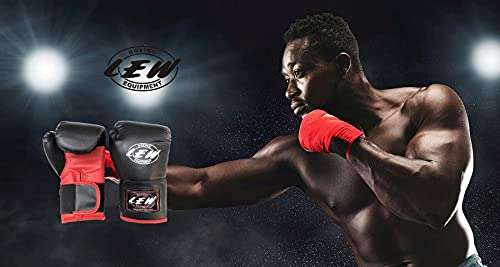 LEW 12OZ Black/Red Training Boxing Gloves 4