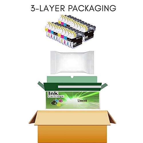 Limeink 20 Pack Compatible High Yield Ink Cartridges Replacement for LC3013 LC-3013 for Brother MFC-J491DW MFC-J497DW MFC-J690DW MFC-J895DW Inkjet Printer LC 3013 (5 Black 5 Cyan 5 Magenta 5 Yellow) 4