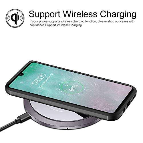 J&D Case Compatible for Galaxy A40 Case, Carbon Fiber Pattern Drop Protection Shock Resistant Protective TPU Slim and Anti-Scratch Soft Case for Samsung Galaxy A40 Bumper Case, Black 5