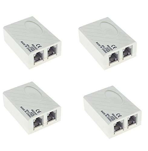 NSinc - ADSL Splitter, DSL Phone Dual Port Jack Line Splitter Filter Adapter for DSL Modem Router Fax Machine Device 1