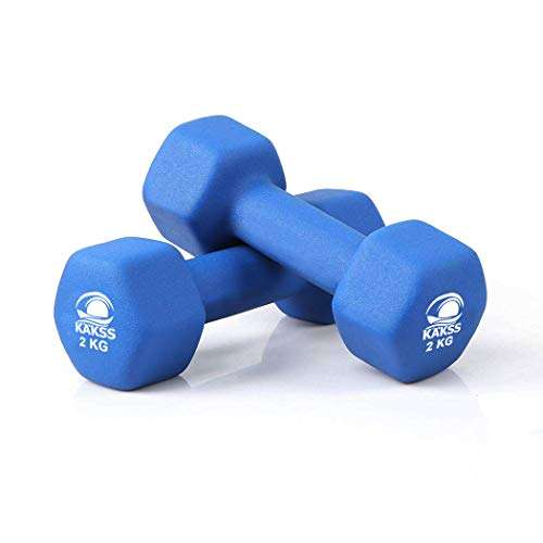 KAKSS Neoprene Coated Dumbbells for gym exercise 1 Pair (2+2= 4 KG) Blue (PROUDLY MADE IN INDIA) 1