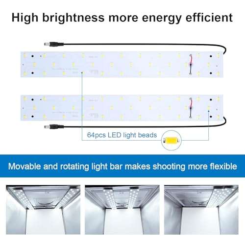 Portable Photo Studio Box - PULUZ 16 inch 40cm Portable Photography Light Tent, Professional Foldable Shooting Lighting Softbox with 2x32 LED Lights & Three-Color Backdrops for Product Display 4