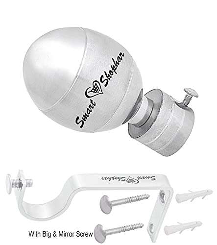 SMART SHOPHAR Stainless Steel Lumia Curtain Bracket 4 Inches Silver, Pack of 1 Set, 2pcs / Elegant Design/Durable Construction/Convenient Assembly/Suitable for Curtain Rods 4