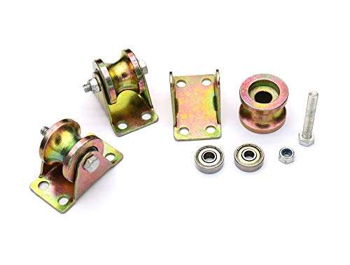 Anmeilexst 4 Pcs Color Zinc Plating 1.2" U-Groove Track Wheel, Sliding Door Roller, for Track Sliding Doors, Mechanical Carts and Mobile Workbench 4