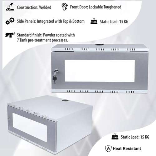 Bloat WiFi CCTV DVR Rack/NVR/Server/Network Rack with 3 Power Socket Plugs and Transparent Glass Door - Secure Your Equipment in a Sturdy Metal Cabinet Box 3