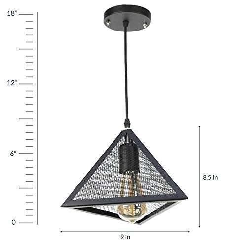 Genree Hang123 Metal Hanging Ceiling Pendant Light (Black, Standard Size) 4