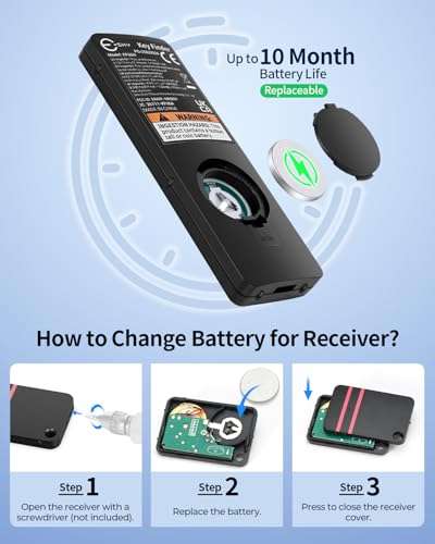 Esky Key Finder, Remote Finder Locator with Sound 85dB, with 2 Transmitters and 6 Slim Receivers, Wallet Tracker Key Finders & Trackers, Remote Item Finder Beeper Tags for Finding Keys Remotes Wallets 4