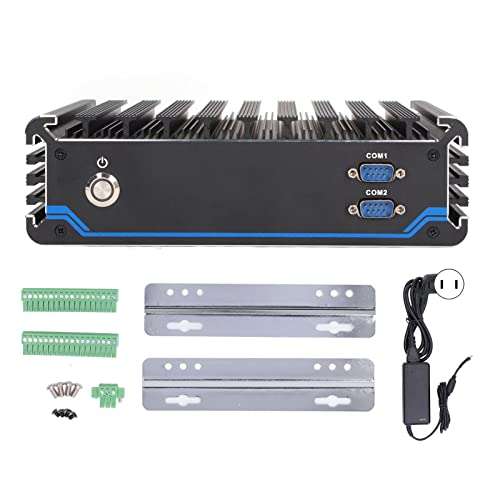 FTVOGUE 100-240V Industrial Computer 4 Way POE Port Good Heat Dissipation Industrial PC Mini Computer(US Plug), Industrial Computer 1