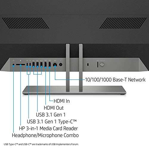 HP Pavilion 24 Desktop 500GB SSD 32GB RAM (Intel 9th Generation Processor with Turbo Boost to 3.40GHz, 32 GB RAM, 500 GB SSD, 24" Touchscreen FullHD, Win 10) PC Computer All-in-One 5