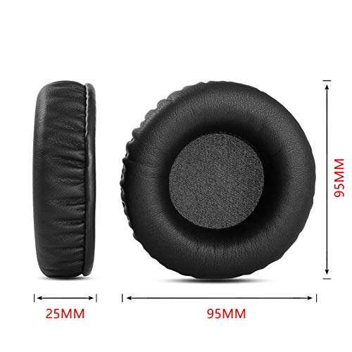 Black Earpads Replacement Ear Pads Foam Cushions Covers Pillow Compatible with Sony MDR-RF6500 RF6500 MDR RF 6500 Headset Headphone Protein Leather 2