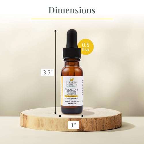 Health Priority Naturals Organic Vitamin E Oil for Skin - 0.5 Fl oz Vitamin E Serum with Jojoba and Avocado Oil - 15000 IU Unscented, Handcrafted for Face and Hair, Non-GMO and No Gluten 3
