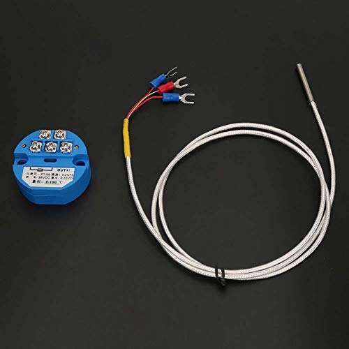 Dc24V,Temperature Transmitter Temperature Sensor Transmitter,50~400 Degree Pt100 Temperature Transmitter Dc24V Output 4-20Ma+1M Sensor 6