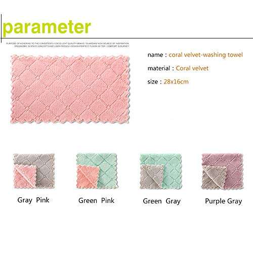 iSTONE 15 Pack Kitchen Cloth Dish Towels, Cleaning Clothsï¼Å’Premium Dishcloths, Super Absorbent Coral Velvet Dishtowels, Household Cleaning Clothsï¼Å’Nonstick Oil Washable Fast Drying 4