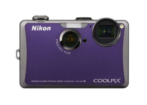 Nikon Coolpix S1100pj 14 MP Digital Camera with 5x Wide Angle Optical Vibration Reduction (VR) Zoom and 3-Inch LCD and Built-in Projector (Violet) 1
