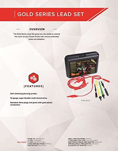 Power Probe Lead Set (PPLS01) [Car Diagnostic Test Tool, Self-Centering Piercing Probes, Super Flexible Multi-Strand Wires, Gold Plated Connectors] 3