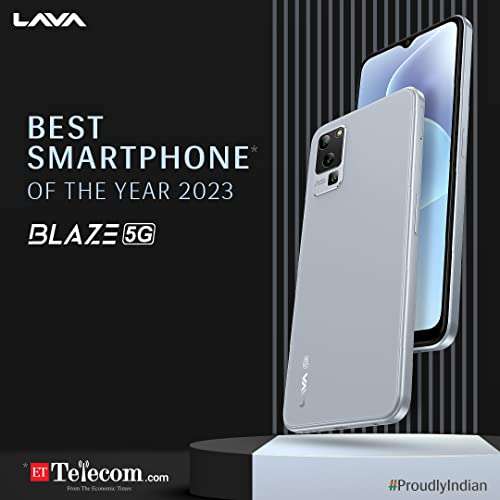 Lava Blaze 5G (Glass Blue, 6GB RAM, UFS 2.2 128GB Storage) | 5G Ready | 50MP AI Triple Camera | Upto 11GB Expandable RAM | Charger Included | Clean Android (No Bloatware) 6