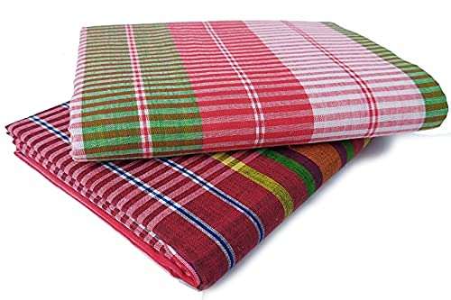 BENGAL ENTERPRISE Gamcha Cotton Bath Towel for Men & Women Full Size Stylish Soft Bengali Towels Large XXXL Combo Set of 2 1