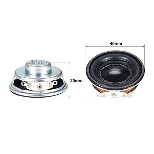 uxcell 3W 4 Ohm DIY Speaker 40mm Round Shape Replacement Loudspeaker 2pcs 2