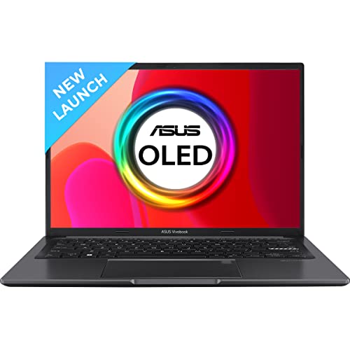 ASUS Vivobook 14 OLED (2023), AMD Ryzen 5 7530U, 14" (35.56 cm) 2.8K OLED 90Hz, Thin & Light Laptop (16GB/512GB SSD/Windows 11/Office 2021/Alexa/Backlit KB/FP Sensor/Black/1.60 kg), M1405YA-KM541WS
