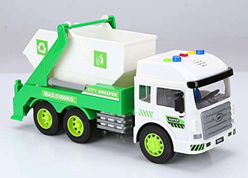 Garbage Truck Friction Powered Large Size Truck Toy with Sounds and Lights Recycling Truck for Boys 3 4 5 6 7 8 Years Old (Garbage Truck) 1