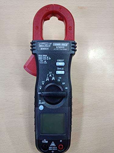 Kusam Meco-KM035 3-5/6 Digits, 6000 Counts & 600 Amp for AC/DC True RMS digital clamp meter with EF detection.
