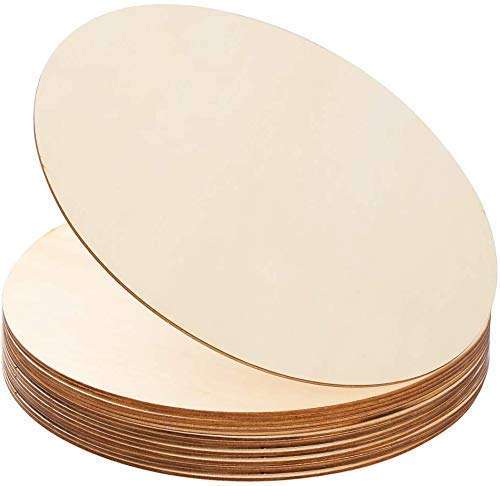 ProKart Unfinished MDF Pine Wood Round 2.5mm Thick 12 inch Board for Art and Craft for Resin Art, Mandala Art, Pyrography, Painting (Set of 5) 1
