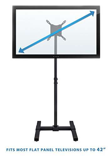Mount-It! Portable TV Floor Stand | Universal Pedestal for 13-42 Inch TVs and Monitors | Height Adjustable 29.5-52 Inches | VESA up to 200x200 mm | Lightweight Indoor & Outdoor TV Mount with Tilt 4