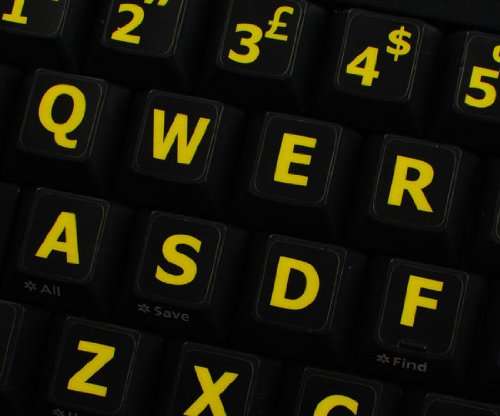English UK Large Lettering (Upper CASE) Decals for Keyboard Black Background for Desktop, Laptop and Notebook 3