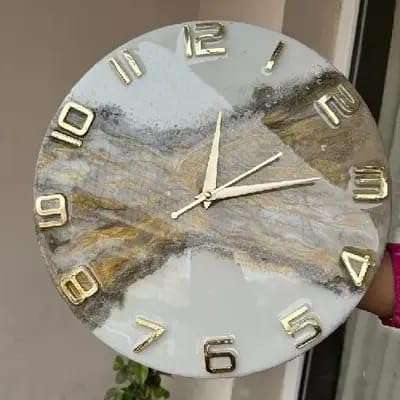 LkbHub DIY Resin Art Clock Making Kit 12" Round MDF Sheet, Pigments, Clock Machine,Numbers,Kante and More 4